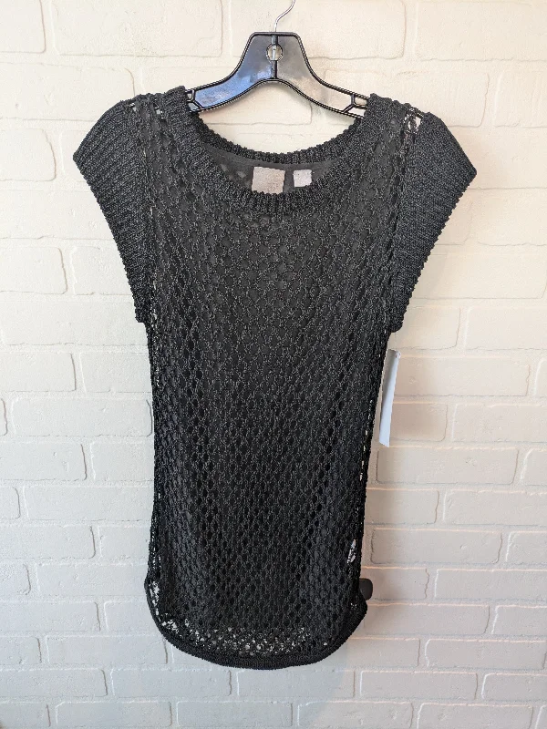 Sweater Short Sleeve By Oc By Oleg Cassini In Black, Size: Xs