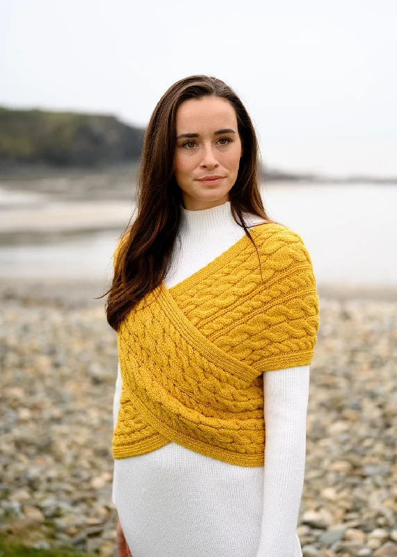 Aran Crossover Wrap | Sunflower