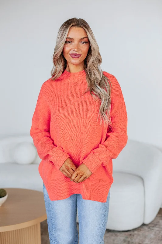 Chelsea Mock Neck Sweater - Sorbet