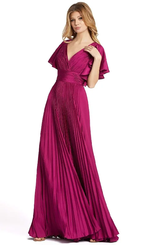 Ieena Duggal - 49184 V Neck Pleated A-Line Dress