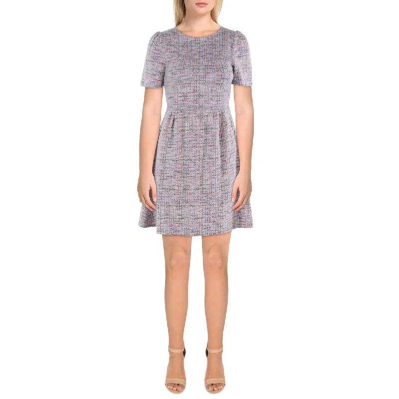 Womens Tweed Sheath Mini Dress