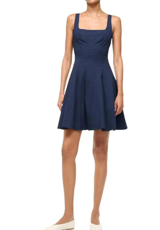 Mini Wells Dress In Navy