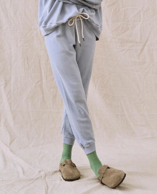 The Cropped Sweatpant. Solid -- Whisper Blue