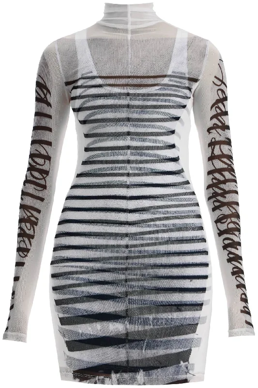 Jean Paul Gaultier Women's Double Layer Mini Dress With Marinière Print