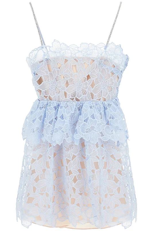 Self Portrait Women's Mini Organza Lace Dress In 9