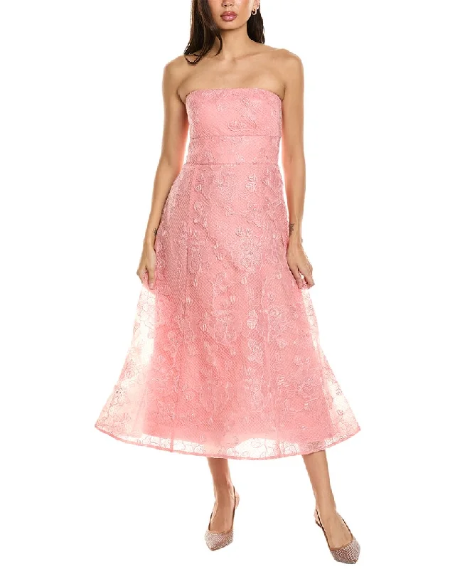 ML Monique Lhuillier Louisa Lace Midi Dress