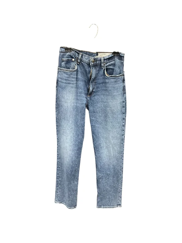 Jeans Straight By Rag & Bones Jeans In Blue Denim, Size: 10