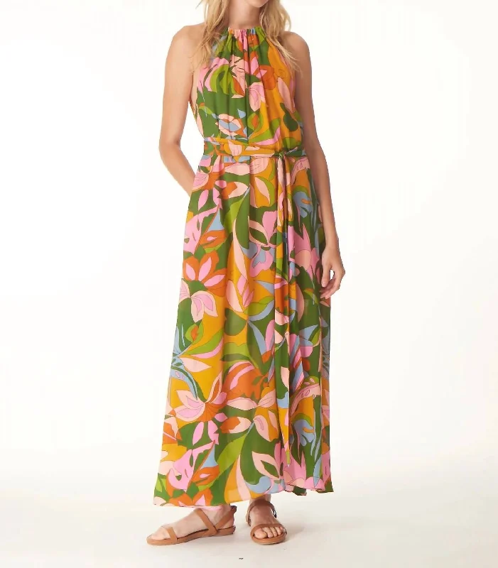 Talia Maxi Dress In Tropical Delight