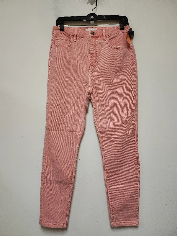 Jeans Skinny By Loft In Coral, Size: 6