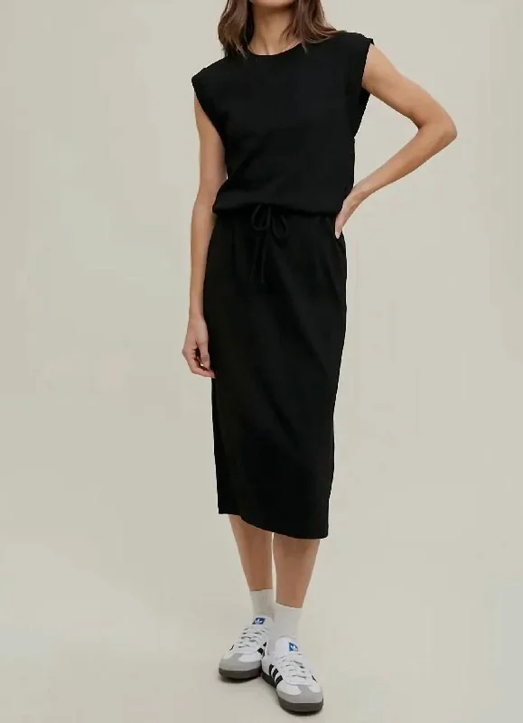 Classic Midi Dress In Black