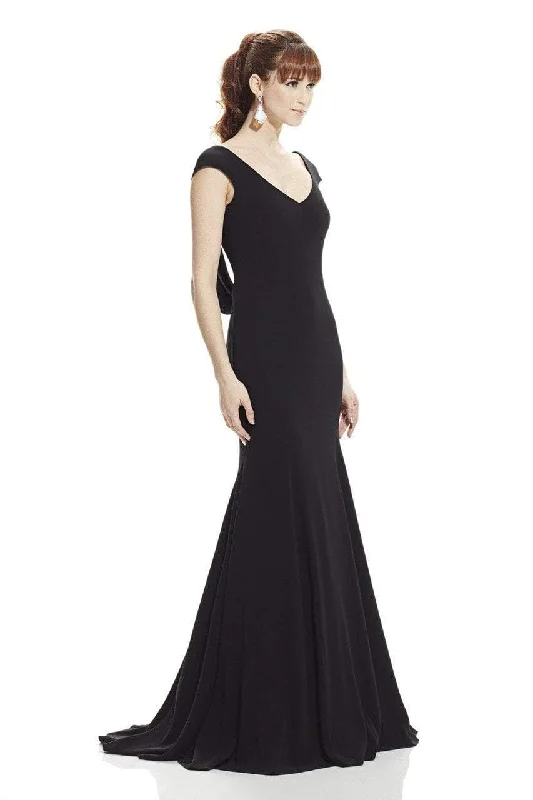 Theia V-Neck Cowl Back Stretch Evening Gown 882820 - 1 Pc. Fuchsia in size 2 Available