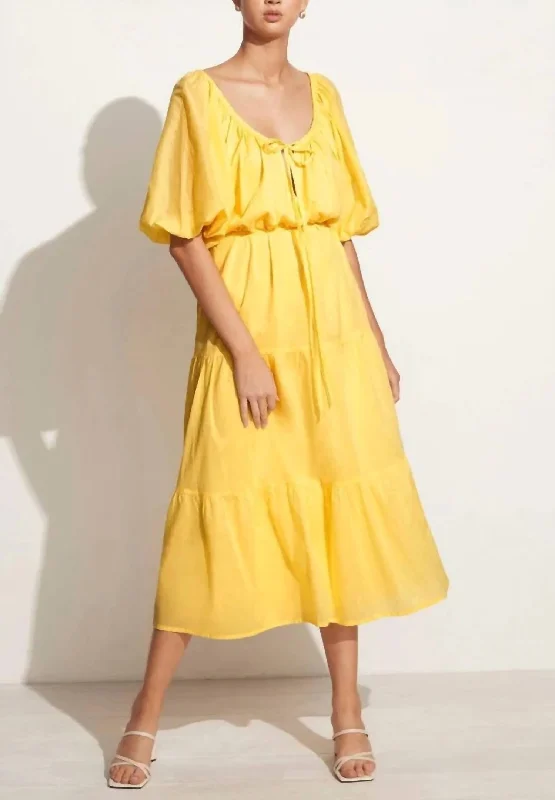 Marloe Maxi Dress In Plain Lemon