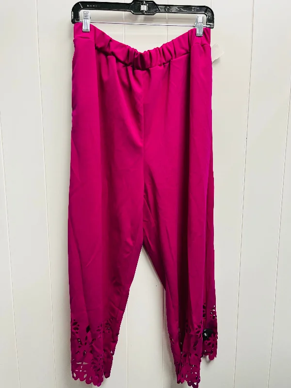 Pants Cropped By Shein In Purple, Size: 1x