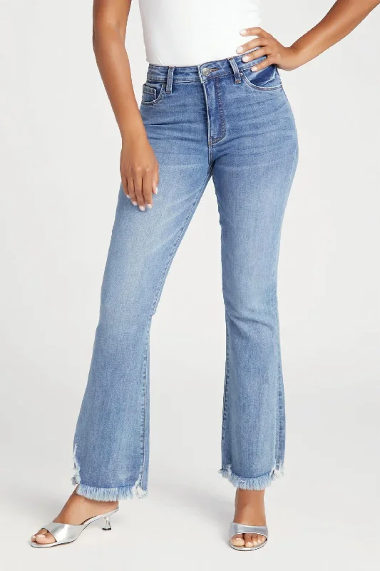 Ana High Rise Flared Jeans In Blue