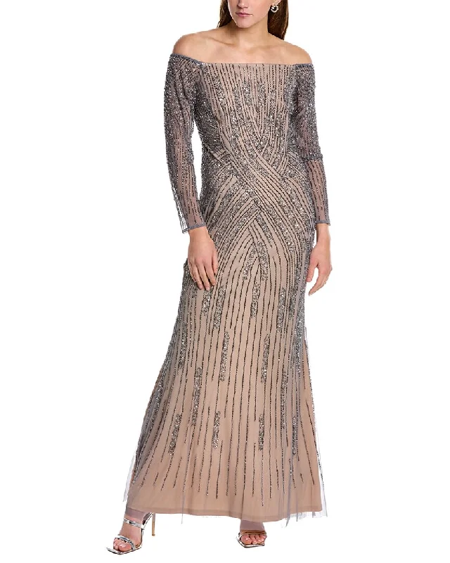 Adrianna Papell Beaded Maxi Dress