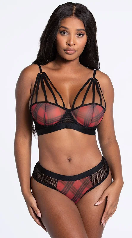 Plaid Fuel To The Fire Bra Set