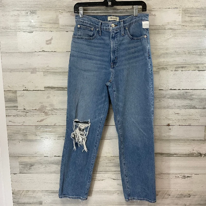 Jeans Straight By Madewell In Blue Denim, Size: 8