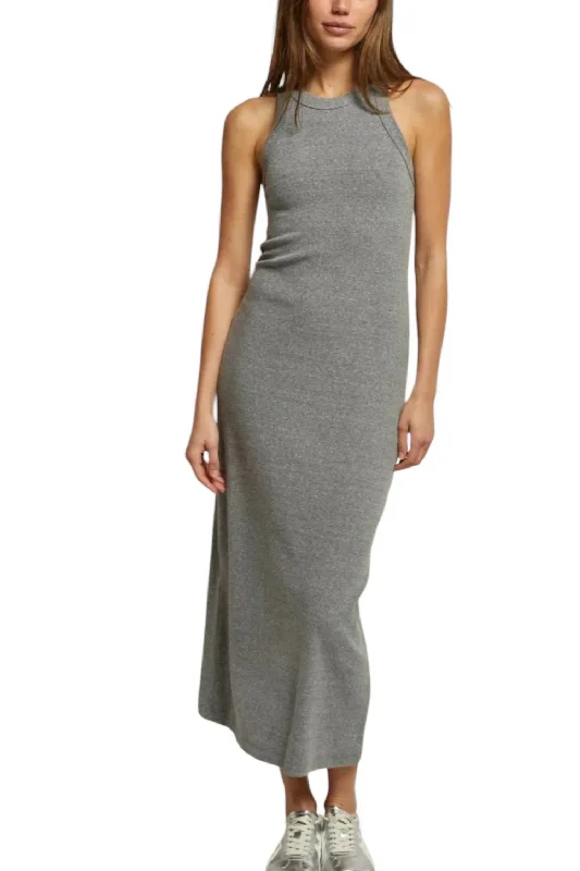 Cassidy Blondie Maxi Dress In Heather Grey