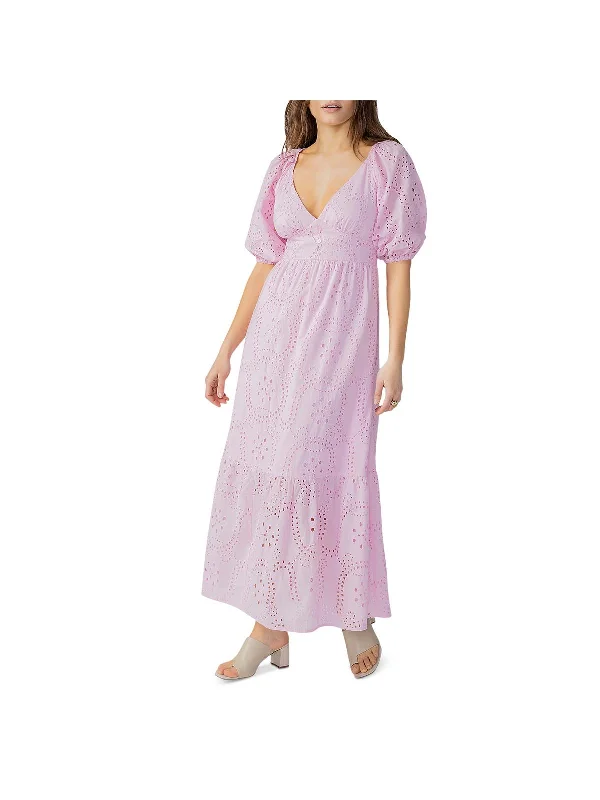 Womens Cotton Eyelet Maxi Dress