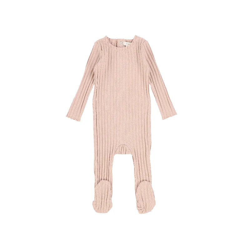 Lil Legs Wide Rib Footie - Baby Pink