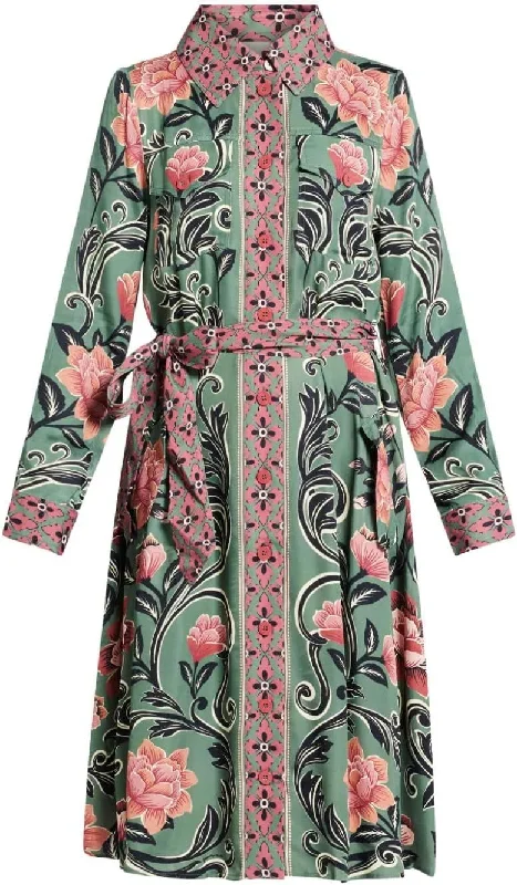 Farm Rio Women's Midi Dress, Arabesque Floral Green