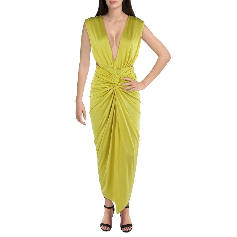 Womens Twist Front Open Back Cocktail And Party Dress