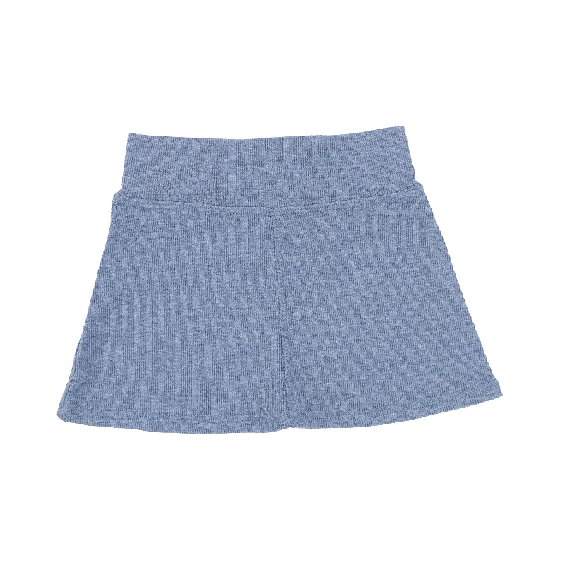 Lil Legs Ribbed Skirt - Denim Heather