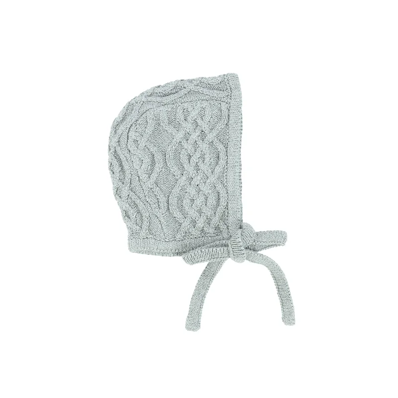 Lilette Bib Style Knit Bonnet - Soft Sage Cable