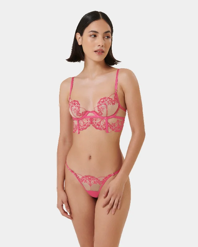 Set: Marisa Fuchsia Pink/Sheer