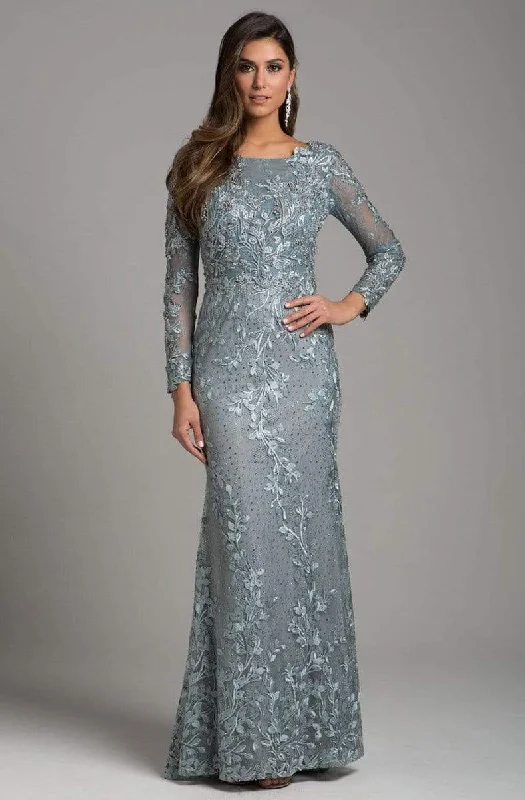 Lara Dresses - 29924 Embellished Long Sleeve Bateau Sheath Dress