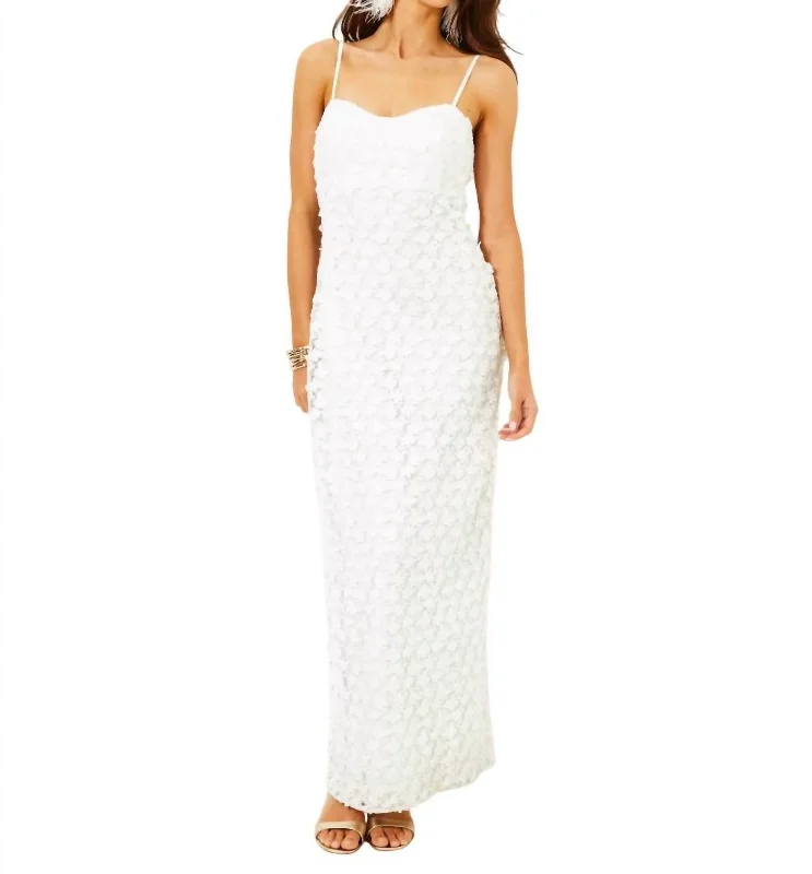 Gillian Lace Maxi Slip Dress In White