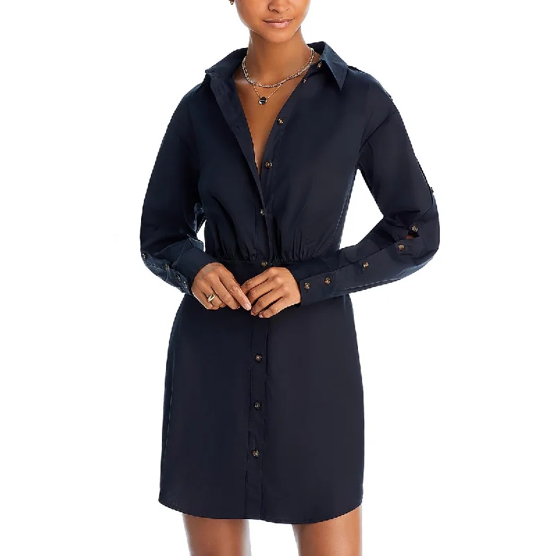 Womens Shirt Dress Mini Shirtdress