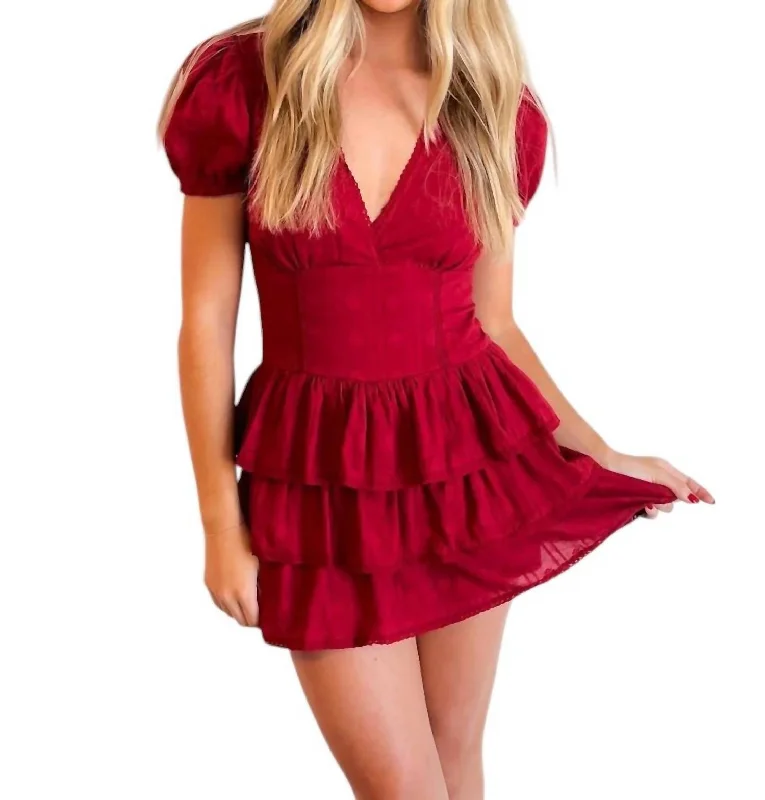 Timeless Mini Dress In Crimson