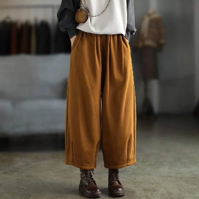 Spring Stylish Solid Pocket Wide Leg Pants