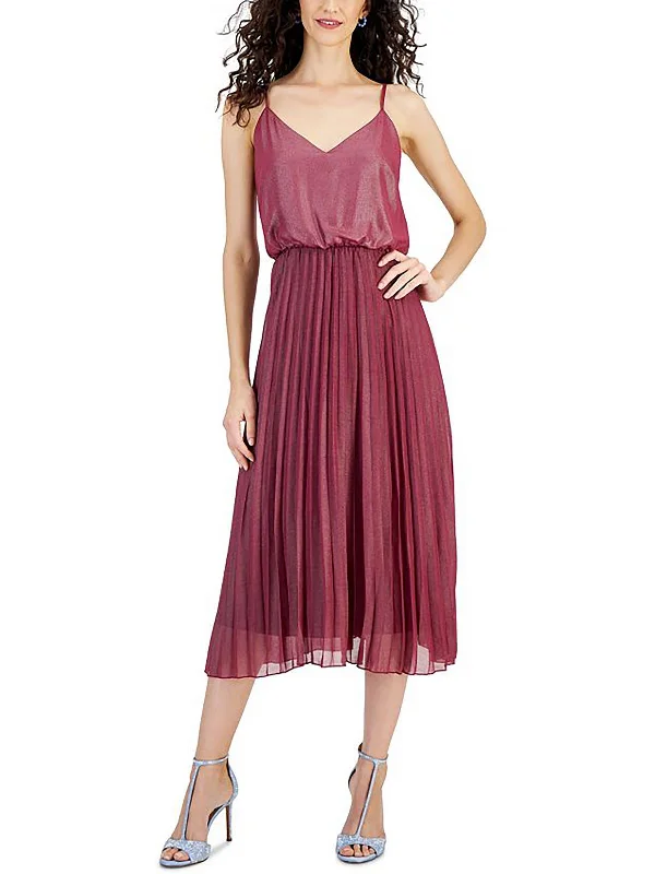 Womens Metallic Midi Maxi Dress