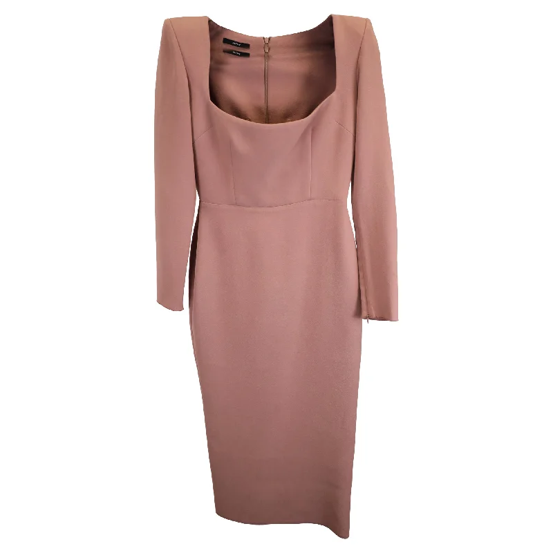 Alex Perry  Carey Midi Stretch-Crepe Dress in Rose Polyester