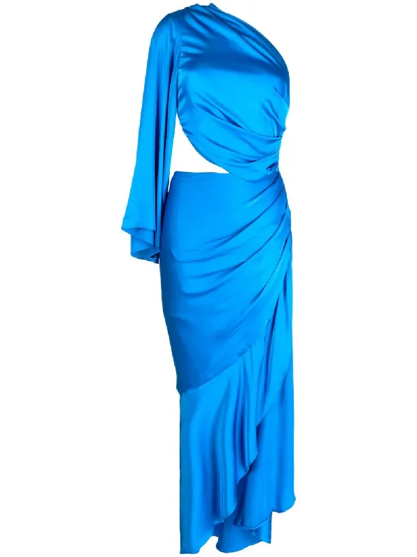 Patbo One Shoulder Draped Maxi Dress Cobalt