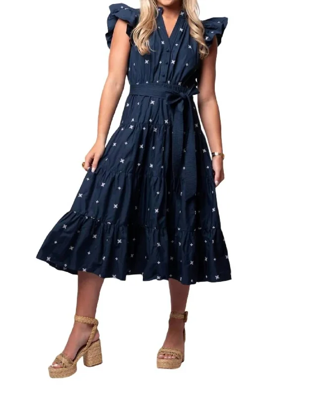 Maya Midi Dress In Navy