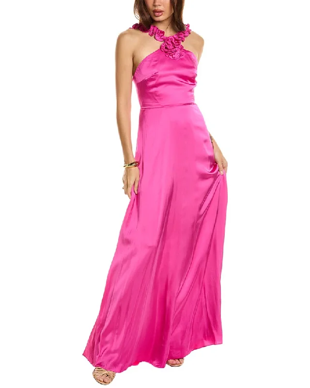 AMUR Priyanka Rosette Maxi Dress