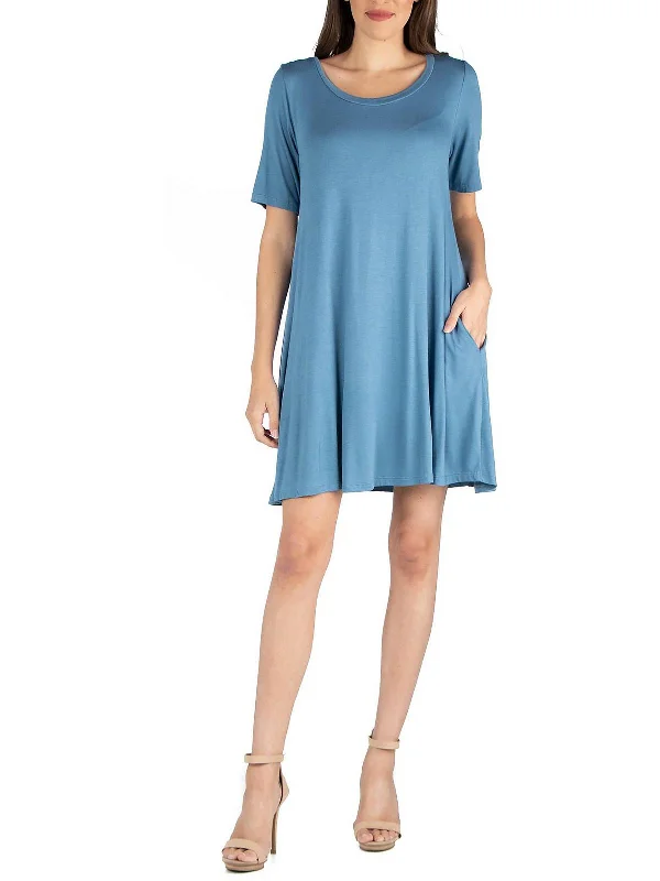 Plus Womens Wideneck Midi T-Shirt Dress