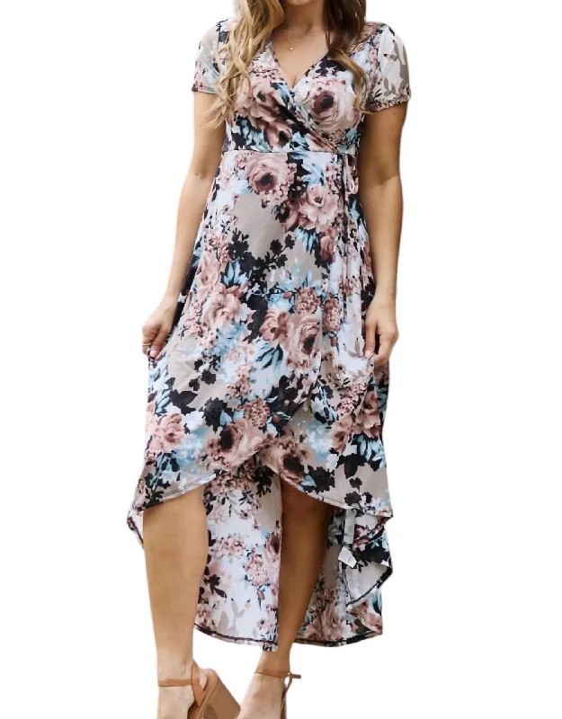 Give Me Roses Full Size Floral Maxi Wrap Dress