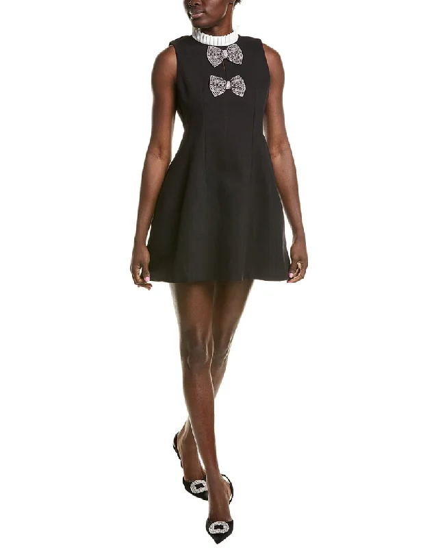 Beulah Crystal Bow A-Line Mini Dress