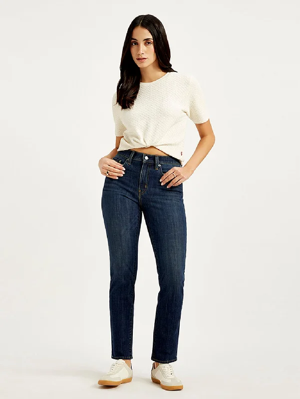 Women's High Rise 724 Slim Straight Fit Indigo Jeans