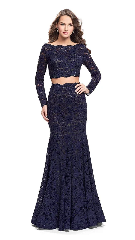 La Femme - Two Piece Lace Mermaid Dress 25668SC