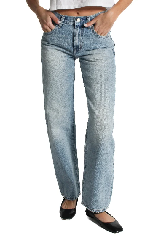 Lexi Mid Rise Bowed Straight Jean