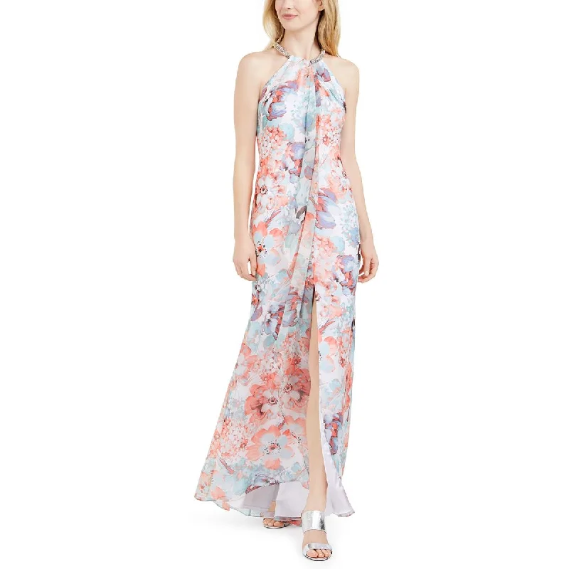 Womens Floral Maxi Evening Dress