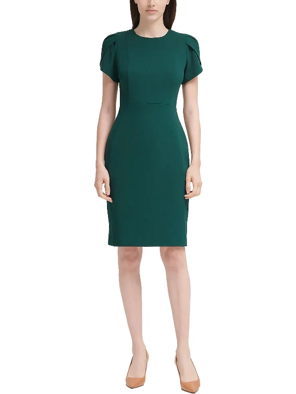 Womens Tulip Sleeve Midi Wear To Work Dress