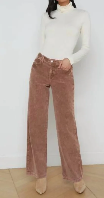 Scottie Wide Leg H/r Corduroy Jean In Plaster