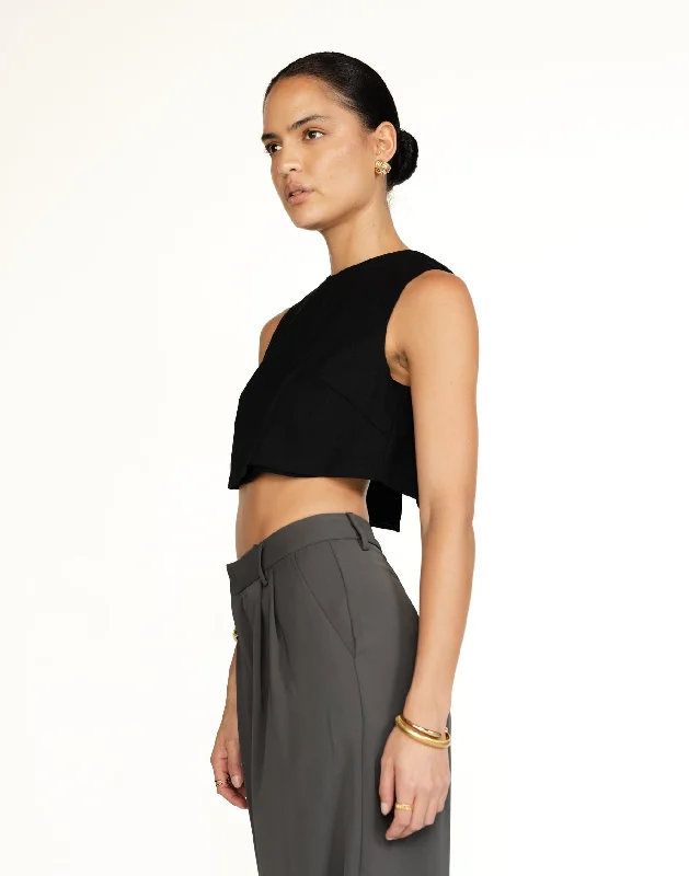 Como Linen Top (Black)