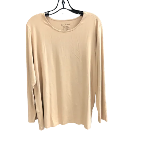 Beige Top Long Sleeve Chicos, Size Xl